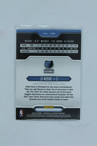 Ja Morant 2019-20 Panini Chronicles Playbook Rookie Card