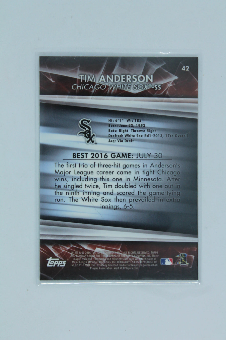 Tim Anderson 2016 Bowman's Best Rookie Card