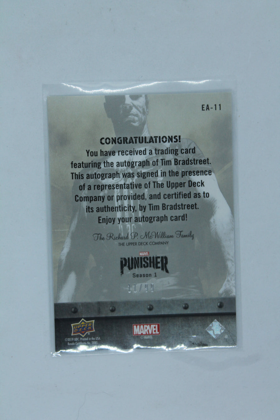 2020 Upper Deck Marvel The Punisher Season 1 - Episodic Art - Artist Autographs #EA-11 Danger Close #/99