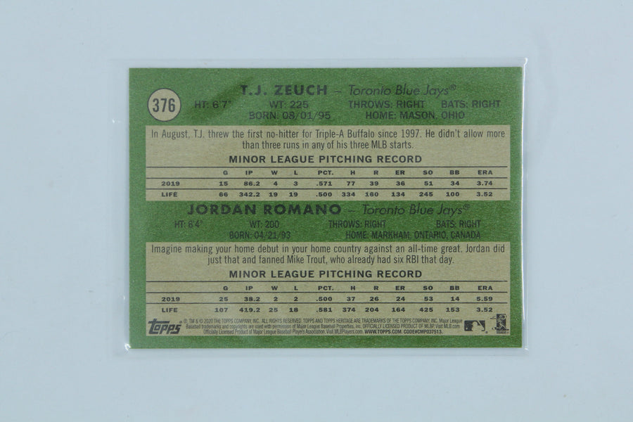 Jordan Romano 2020 Topps Heritage Rookie Stars Rookie Card