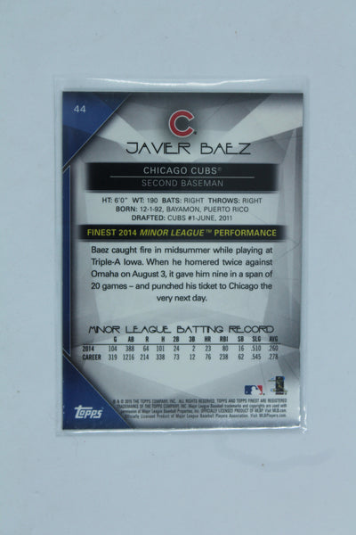 Javier Baez 2015 Topps Finest Rookie Card