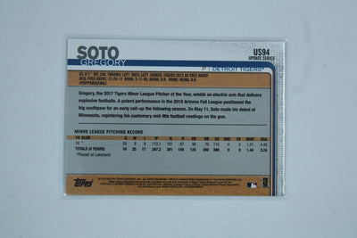 Gregory Soto 2019 Topps Update Series - Rainbow Foil Rookie Card