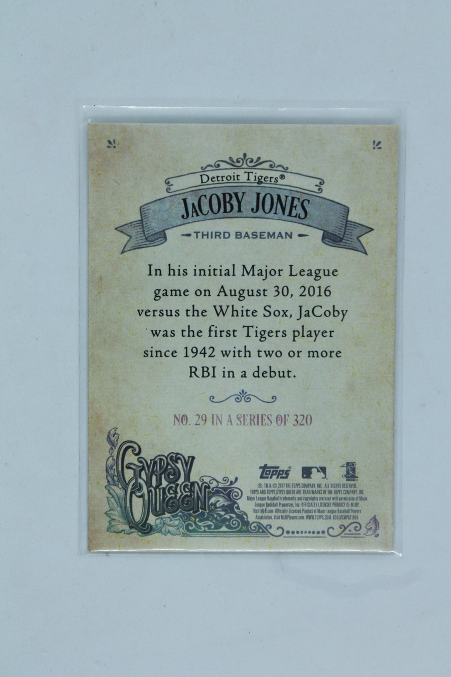 JaCoby Jones 2017 Topps Gypsy Queen Rookie Card