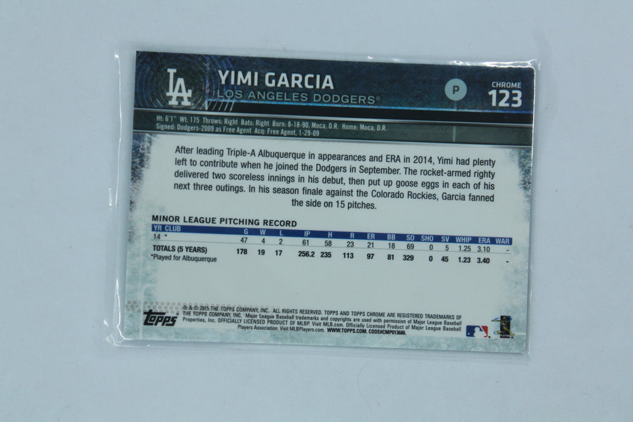 Yimi Garcia 2015 Topps Chrome Prism Refractor Rookie Card