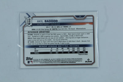 Akil Baddoo 2021 Bowman Chrome Rookie Card