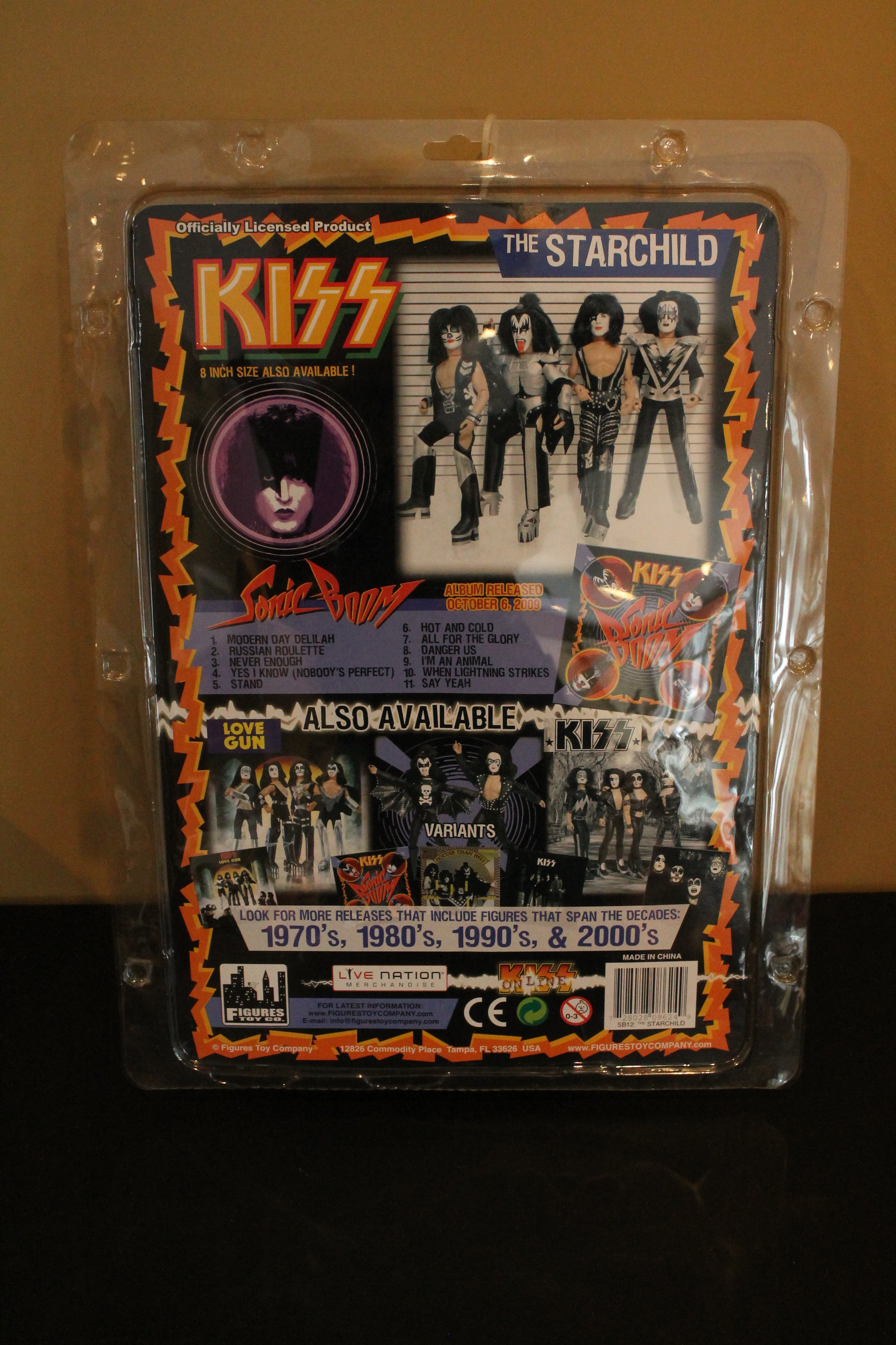 FIGURES TOY CO. KISS THE STARCHILD 12 INCH ACTION FIGURE W/MINI CONCERT T-SHIRT