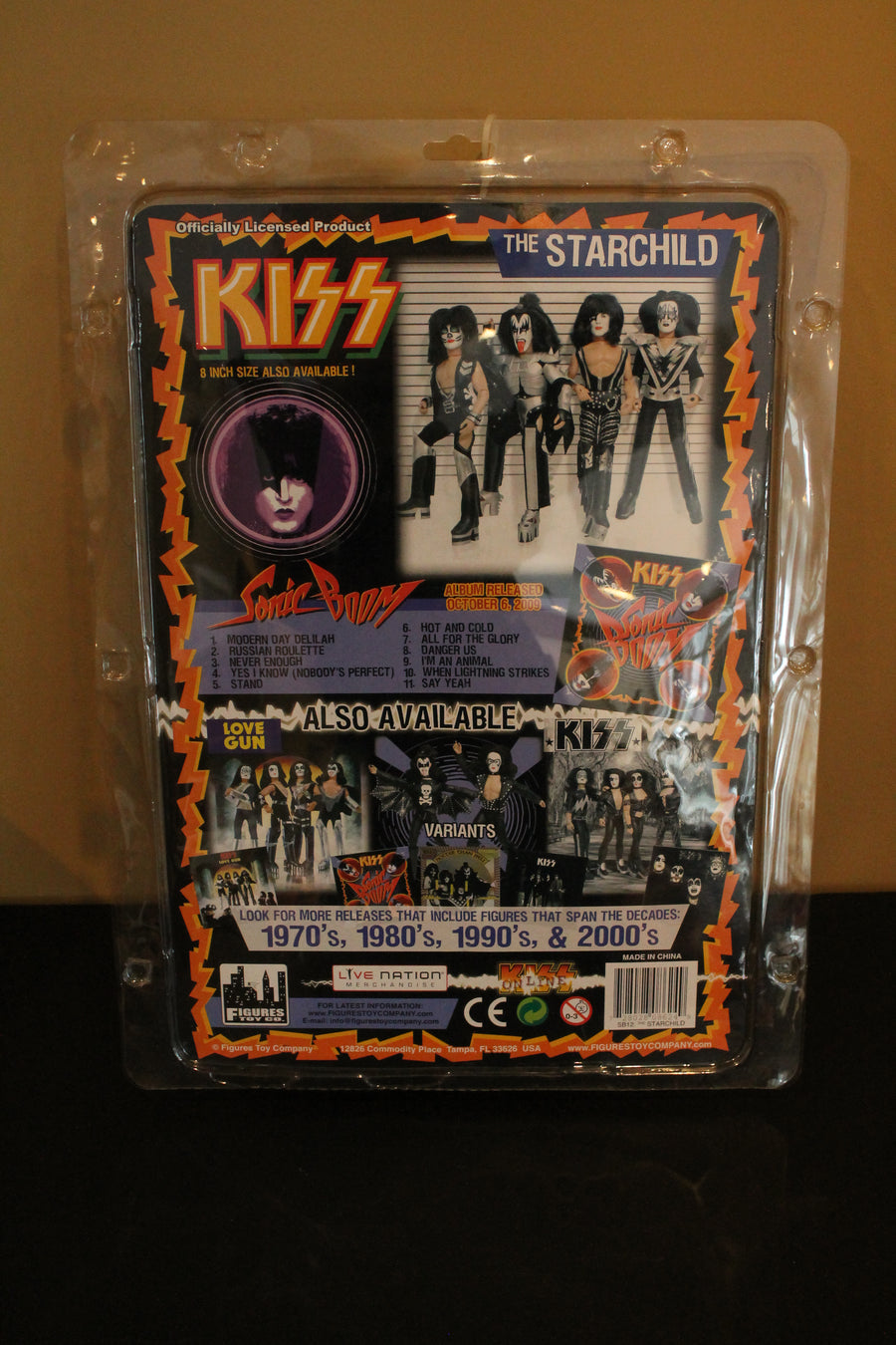 FIGURES TOY CO. KISS THE STARCHILD 12 INCH ACTION FIGURE W/MINI CONCERT T-SHIRT