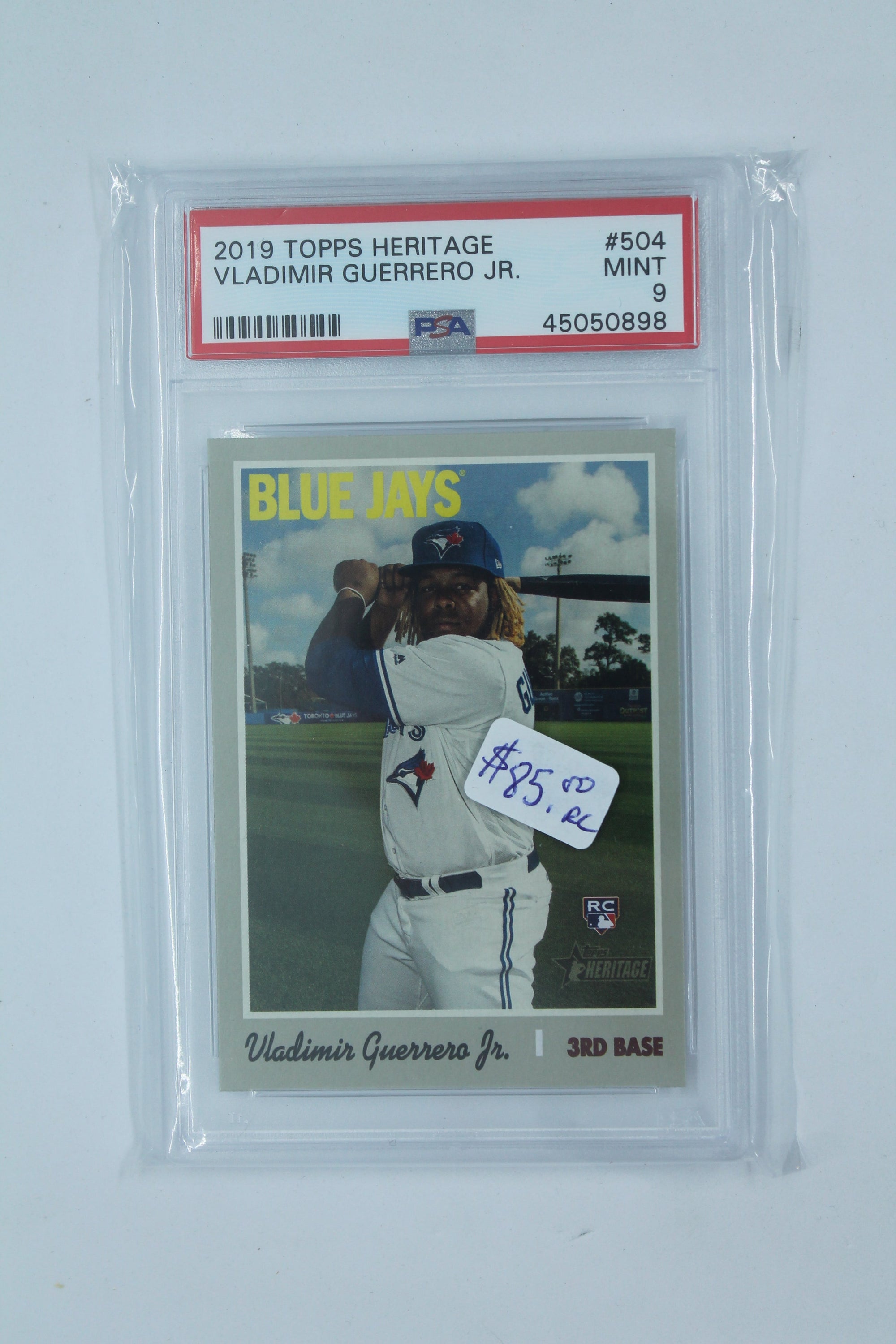 Vladimir Guerrero Jr. Rookie Card 2019 Topps Heritage - PSA 9