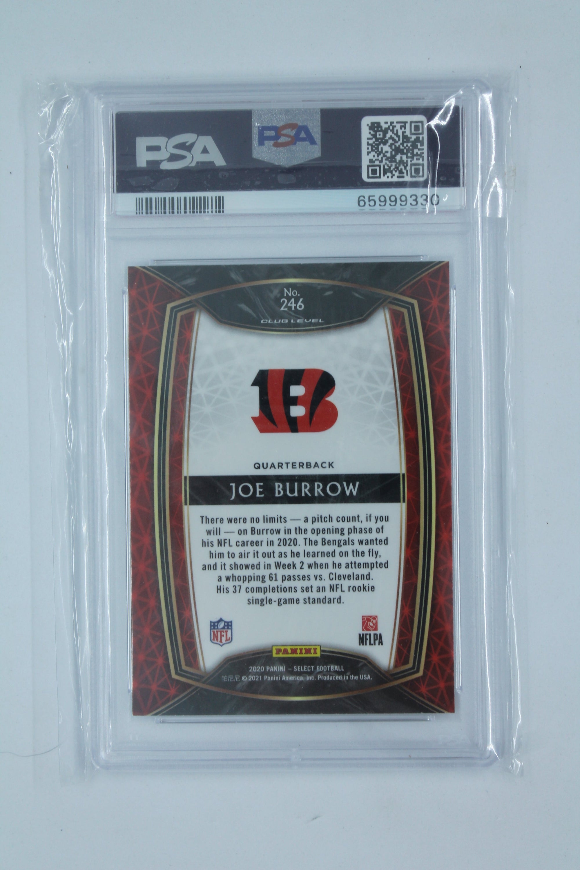 Joe Burrow 2020 Panini Select Rookie Card - PSA 9
