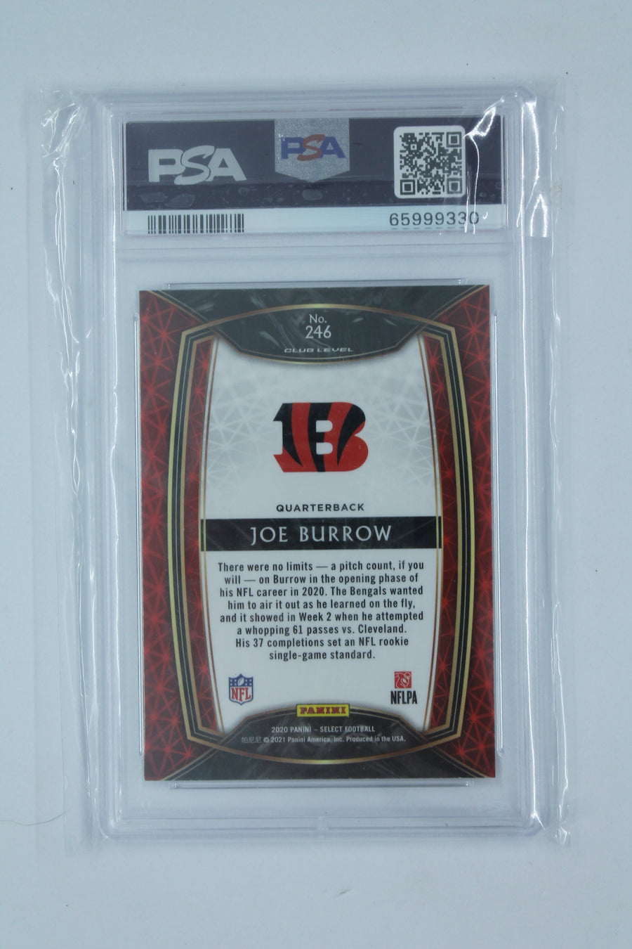 Joe Burrow 2020 Panini Select Rookie Card - PSA 9