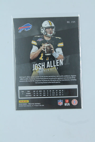 Josh Allen 2018 Panini Prestige Rookie Card
