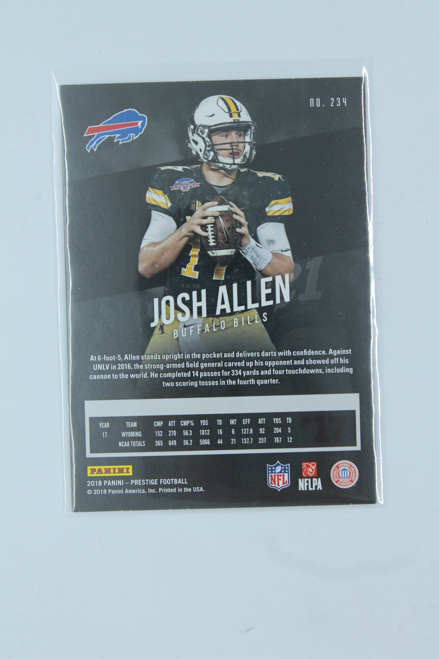 Josh Allen 2018 Panini Prestige Rookie Card