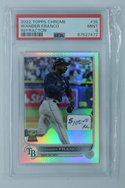 Wander Franco 2022 Topps Chrome Refractor Rookie Card PSA Mint 9