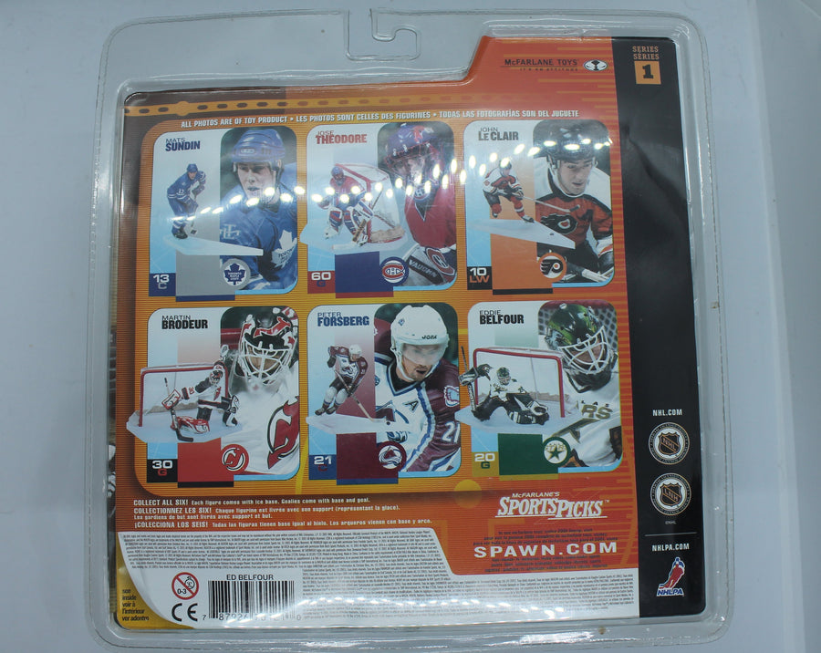 ED BELFOUR MCFARLANE - NHL SERIES 1 - Dallas Stars - White JERSEY