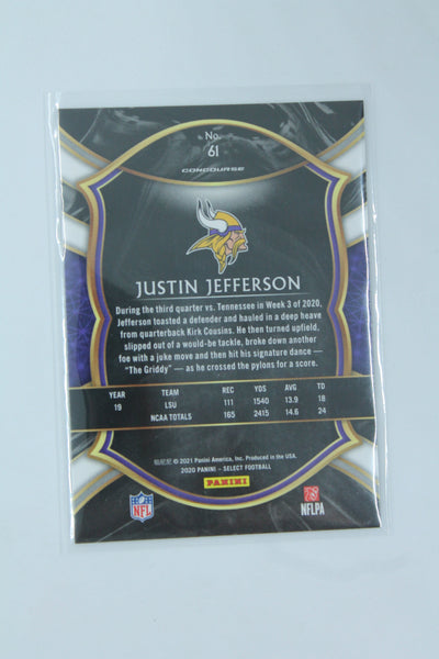 Justin Jefferson 2020 Panini Select Concourse Rookie Card