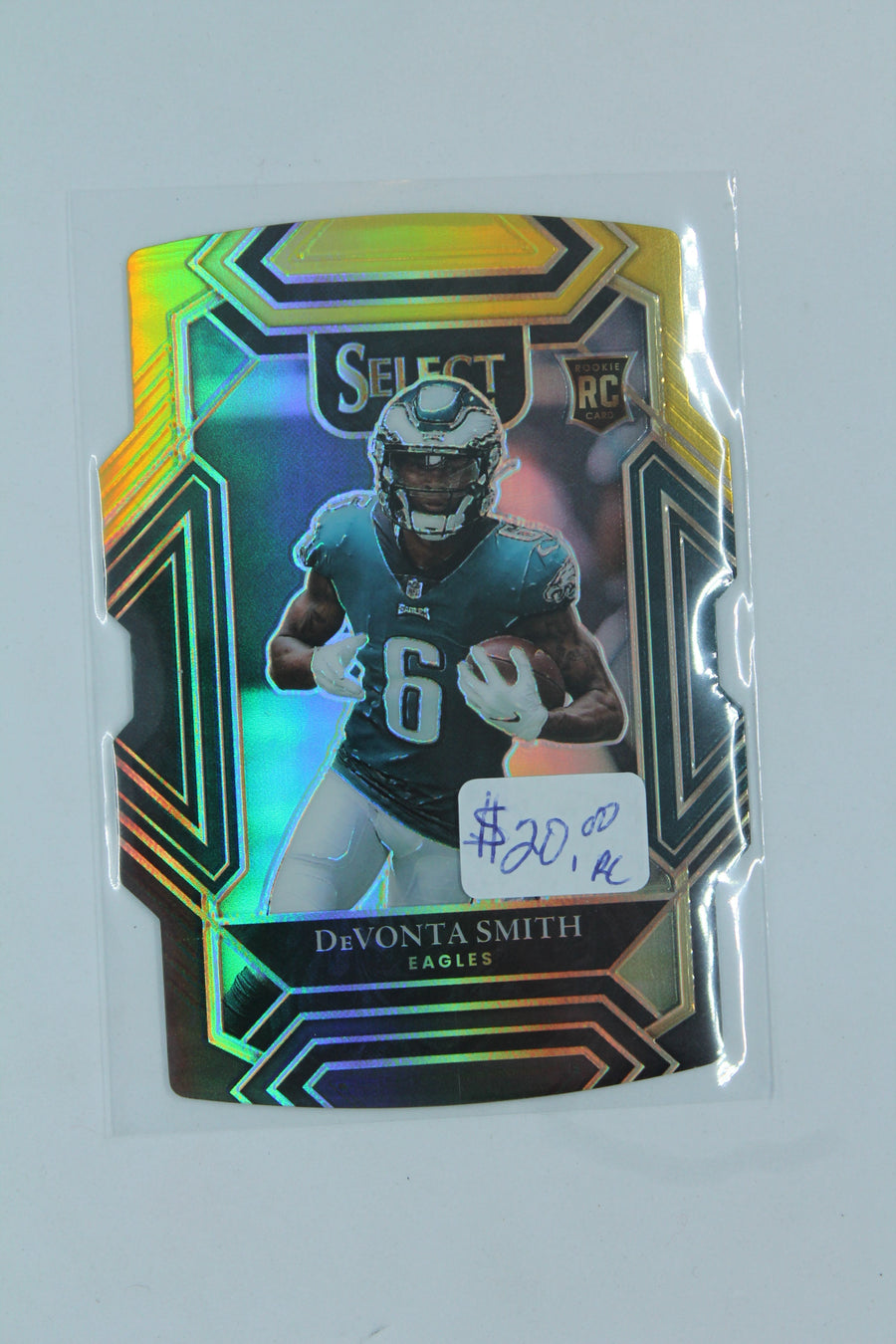 DeVonta Smith 2021 Panini Select Black and Gold Prizm Die-Cut Rookie Card