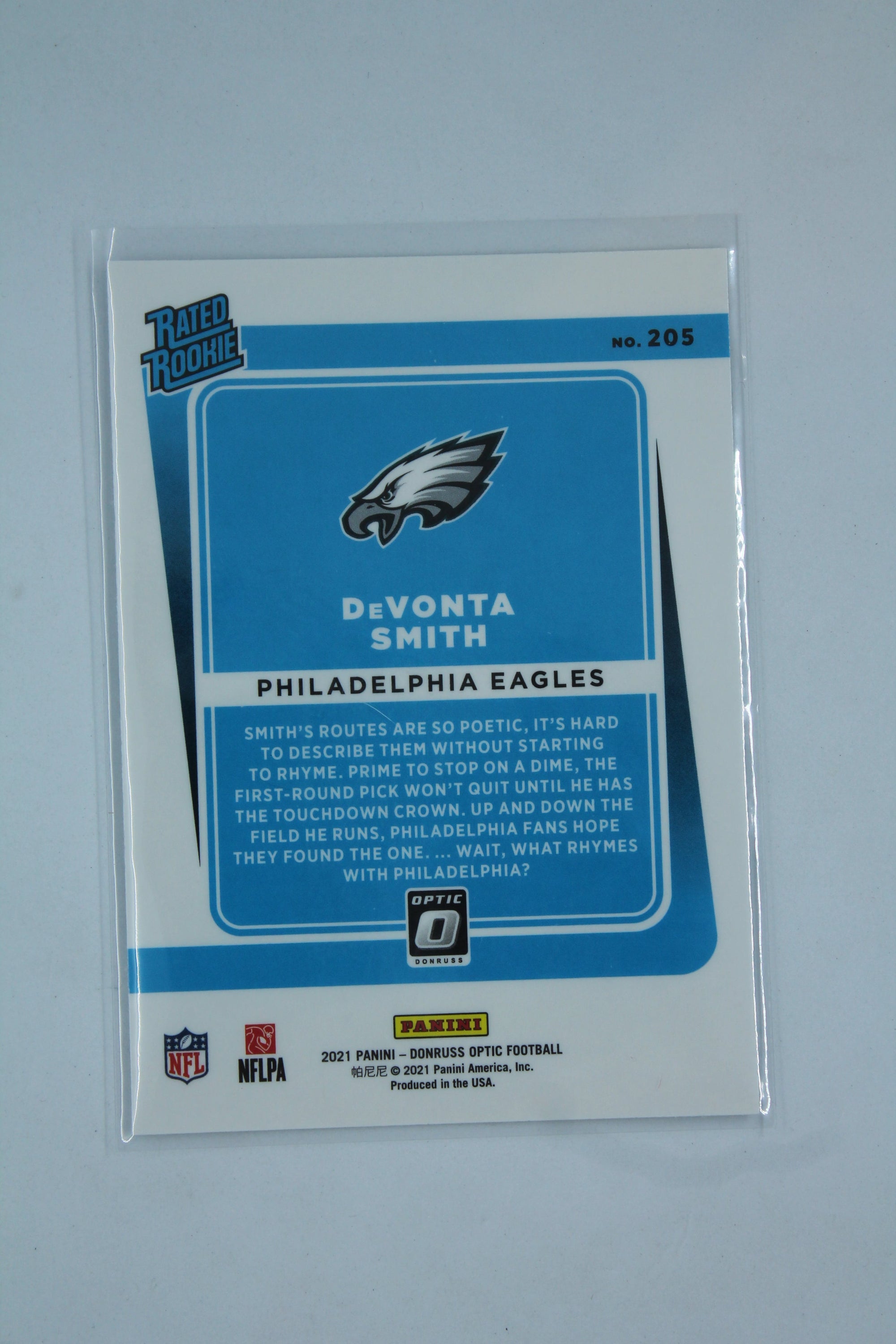 DeVonta Smith 2021 Panini Donruss Optic Rated Rookies Rookie Card