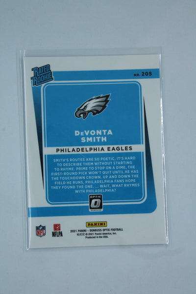 DeVonta Smith 2021 Panini Donruss Optic Rated Rookies Rookie Card