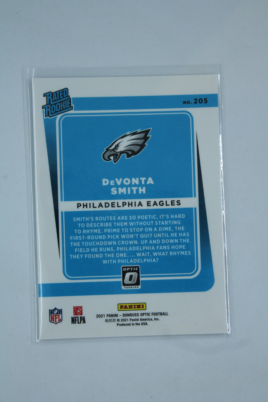 DeVonta Smith 2021 Panini Donruss Optic Rated Rookies Rookie Card