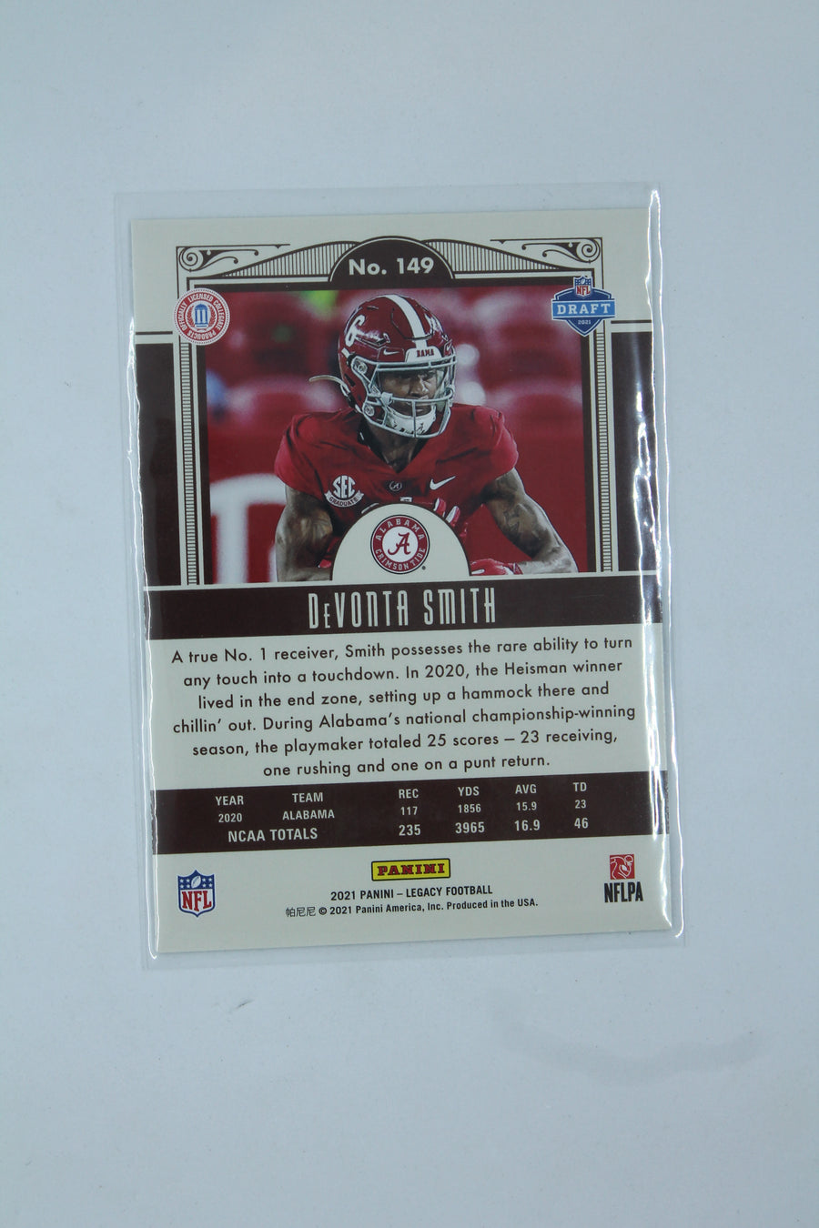 DeVonta Smith 2021 Panini Legacy Rookies Rookie Card