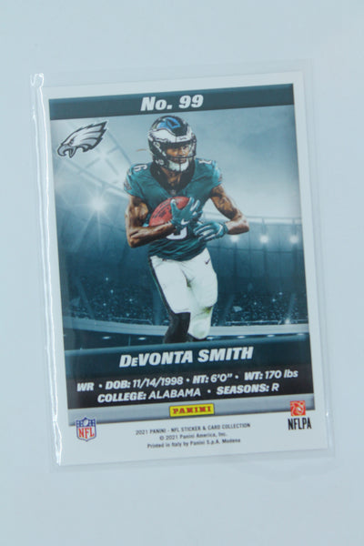 DeVonta Smith 2021 Panini NFL Sticker & Card Rookie Card