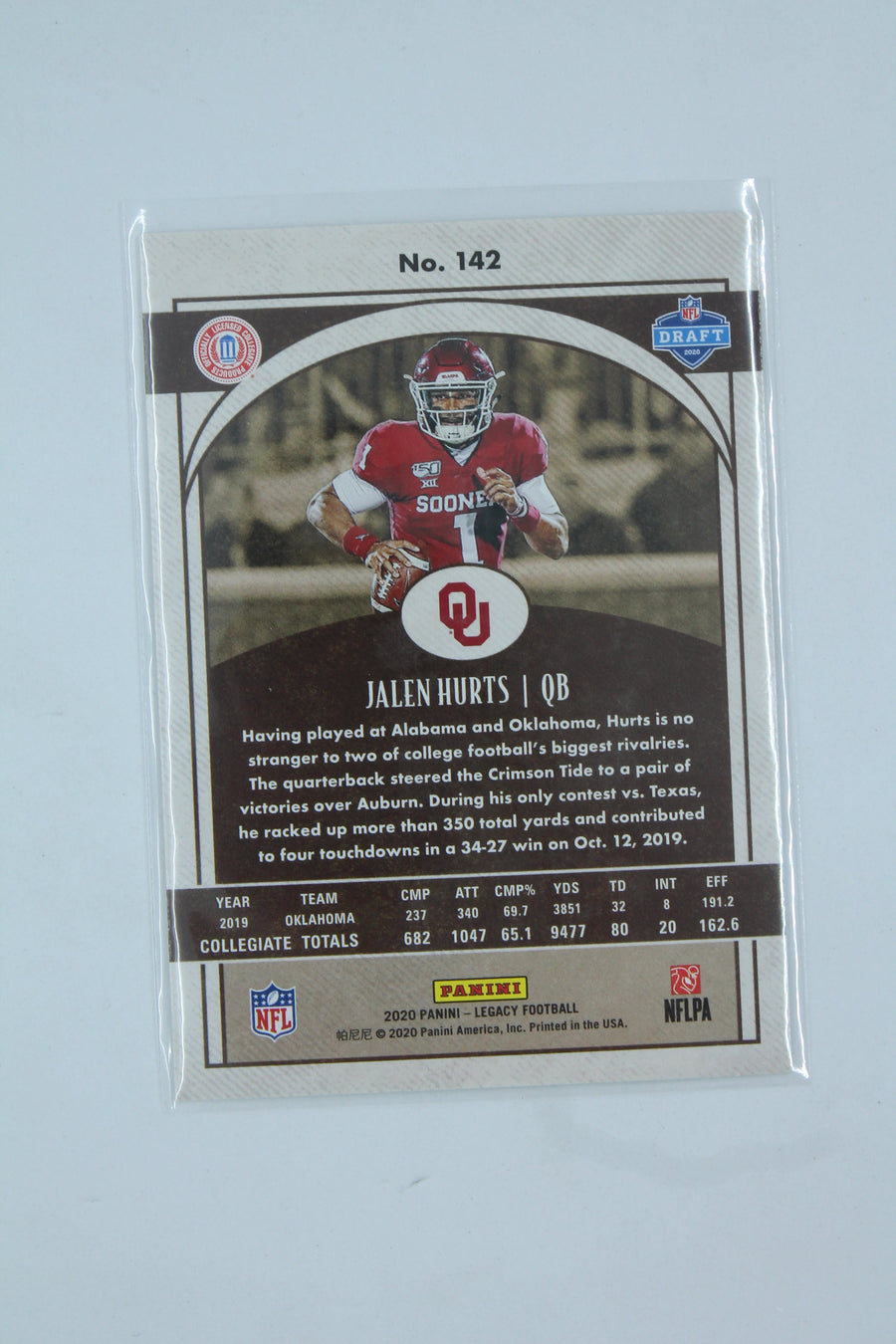 NFL Jalen Hurts Panini Legacy Rookies Rookie Card - Philadelphia Eagles