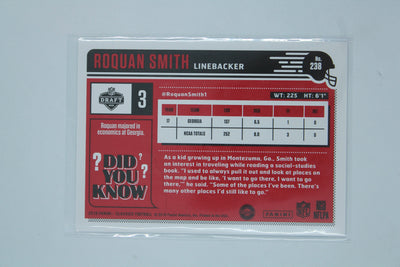 Roquan Smith 2018 Panini Classics Red Back - Rookies - Rookie Card #256/299