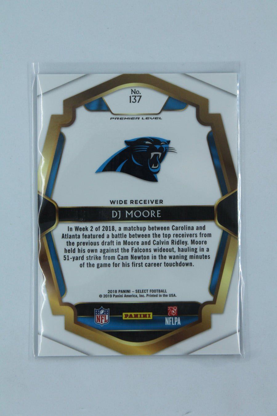 D.J. Moore 2018 Panini Select - Premier Level - Rookie Card