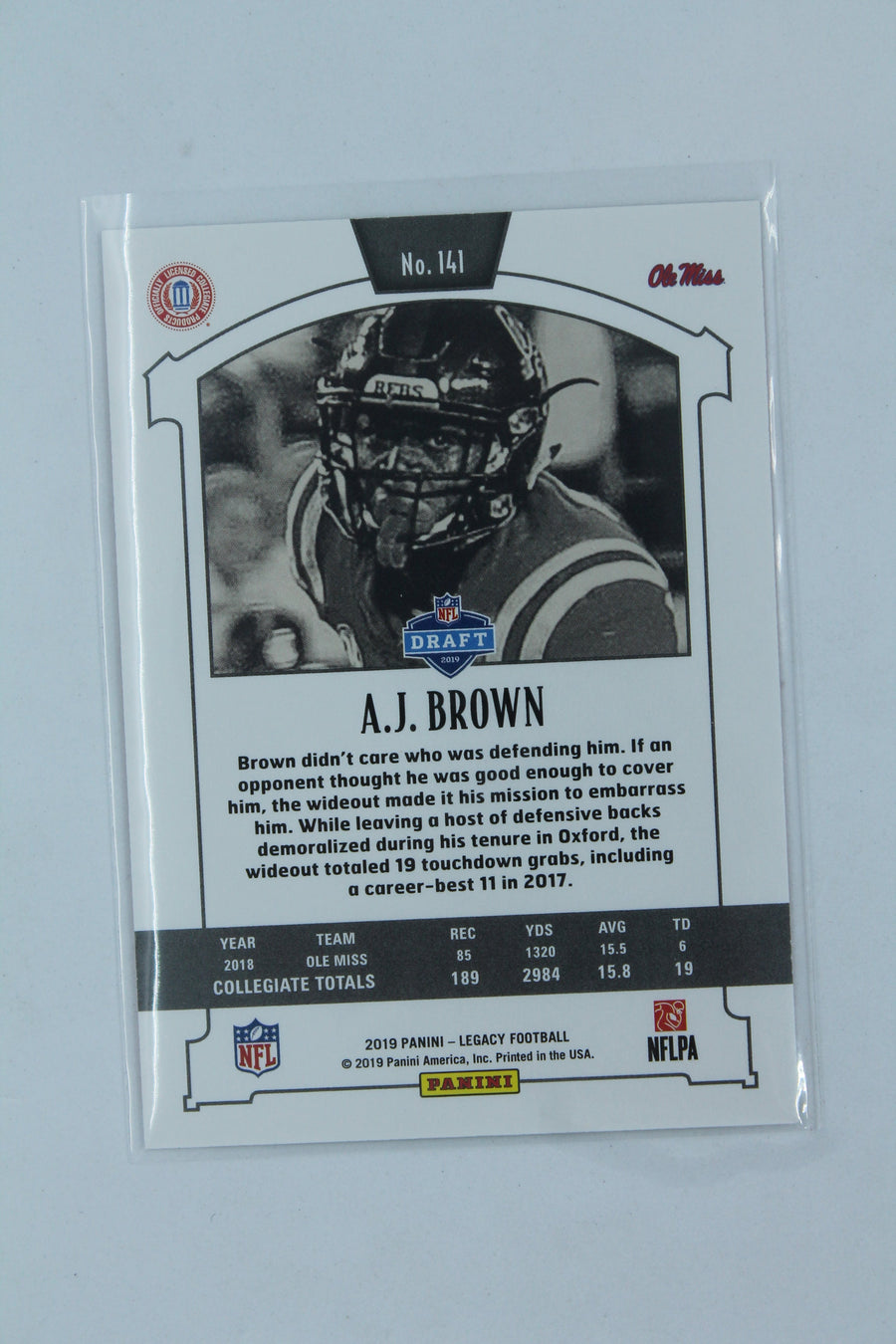 NFL A.J. Brown Panini Legacy Orange Rookies Rookie Card - Philadelphia Eagles #73/199