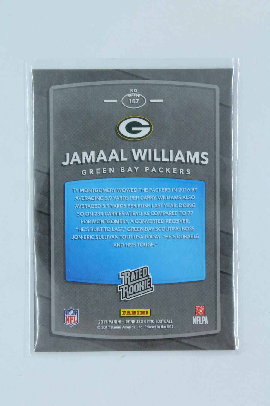Jamaal Williams 2017 Donruss Optic - Rated Rookies Rookie Card