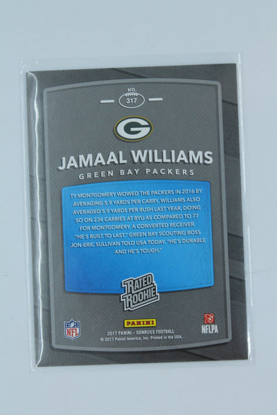 Jamaal Williams 2017 Donruss - Press Proof Blue - Rated Rookies Rookie Card