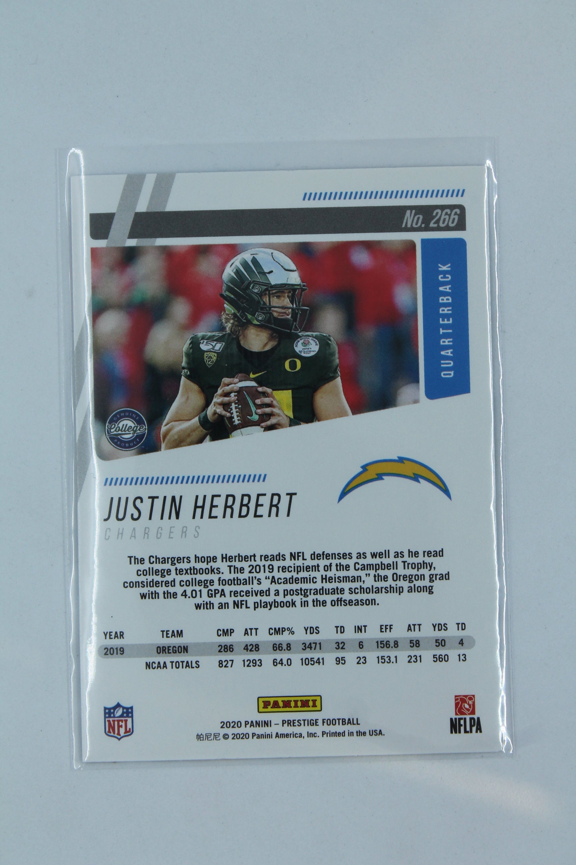 Justin Herbert 2020 Panini Prestige - Rookies Rookie Card