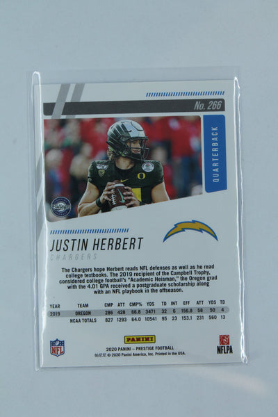 Justin Herbert 2020 Panini Prestige - Rookies Rookie Card