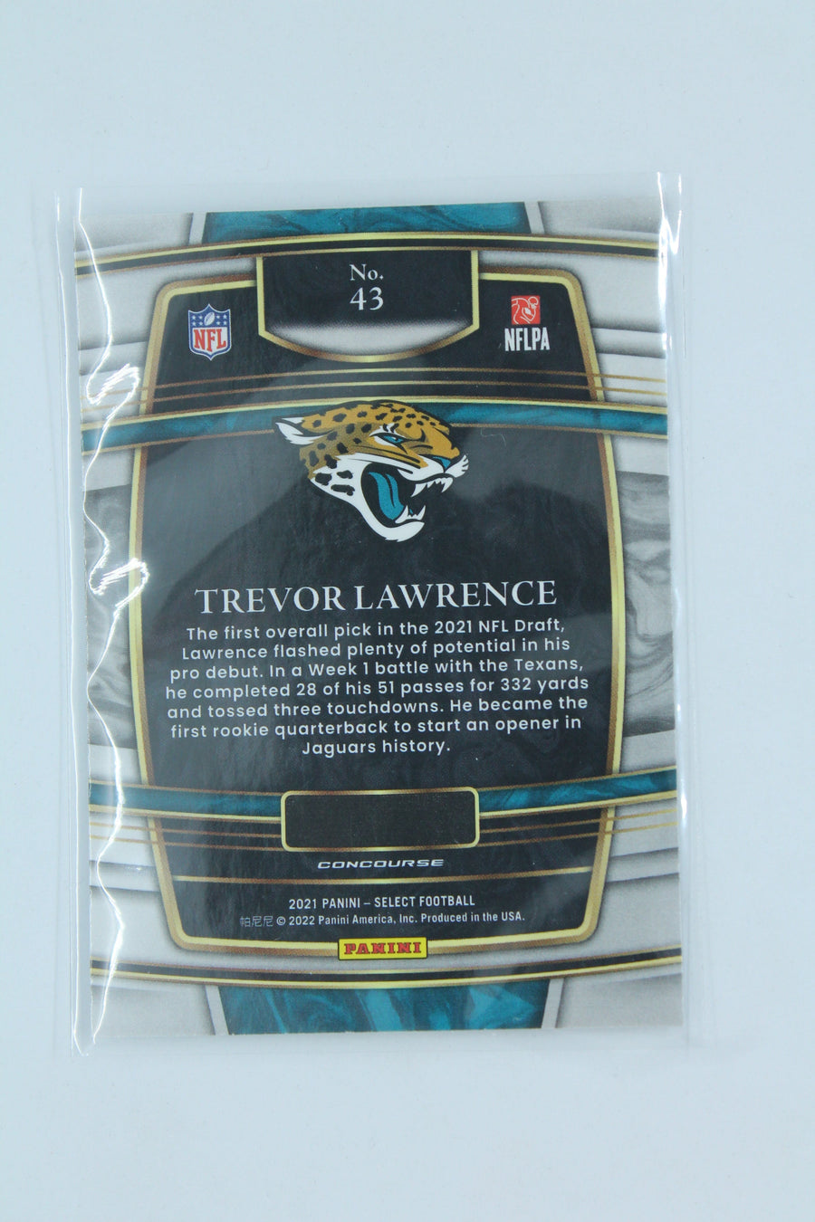 NFL Trevor Lawrence Panini Select Concourse Rookie Card - Jacksonville Jaquars