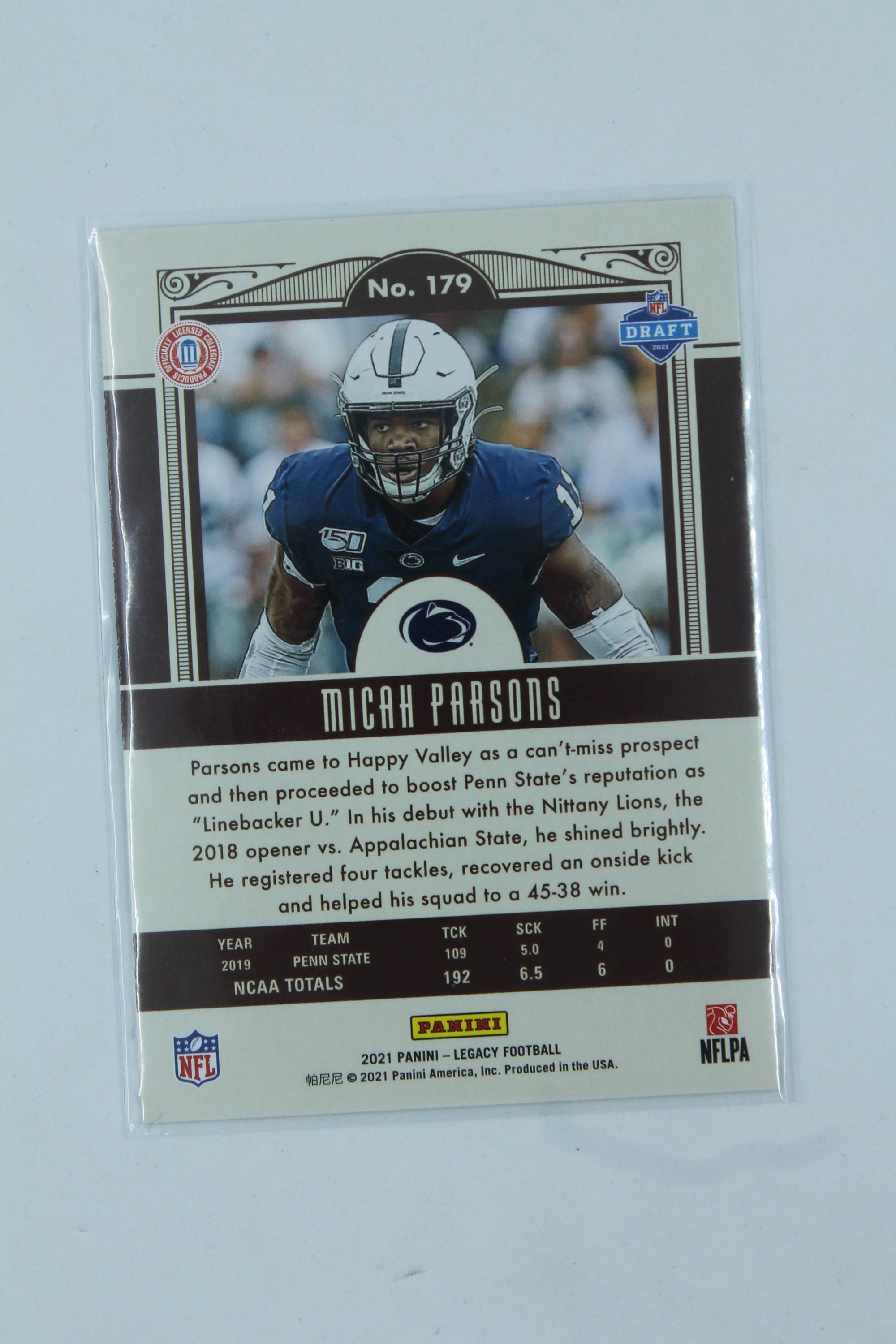 NFL Micah Parsons 2021 Panini Legacy Rookies Rookie Card