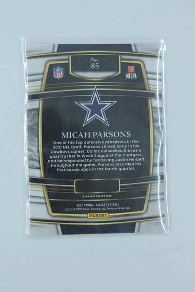 NFL Micah Parsons 2021 Panini Select Concourse Rookie Card