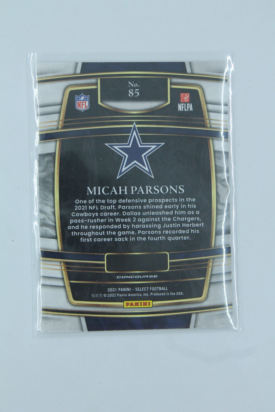 NFL Micah Parsons 2021 Panini Select Concourse Rookie Card