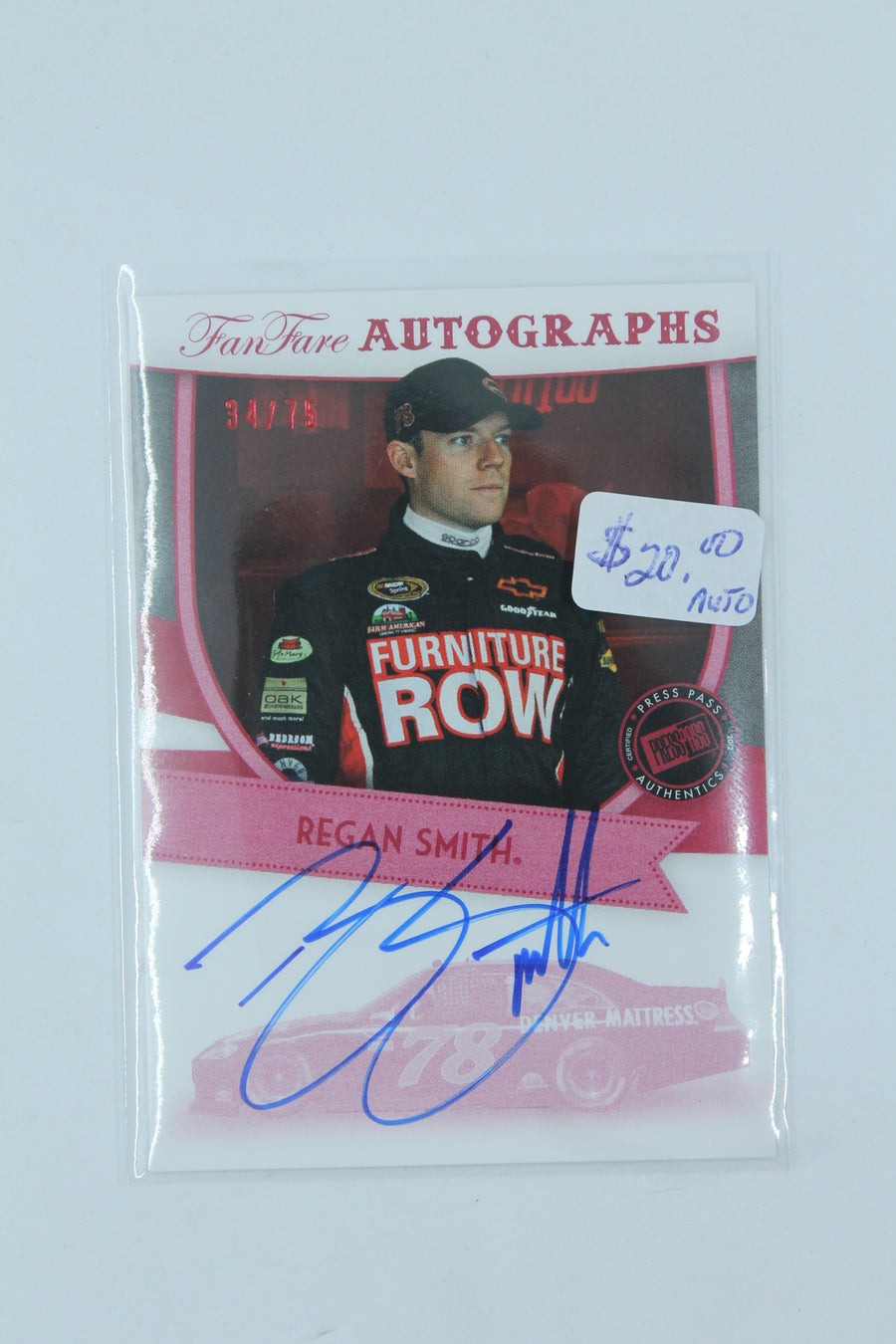 Regan Smith 2012 Press Pass Fanfare - Autographs - Red #FF-RS1 #34/75