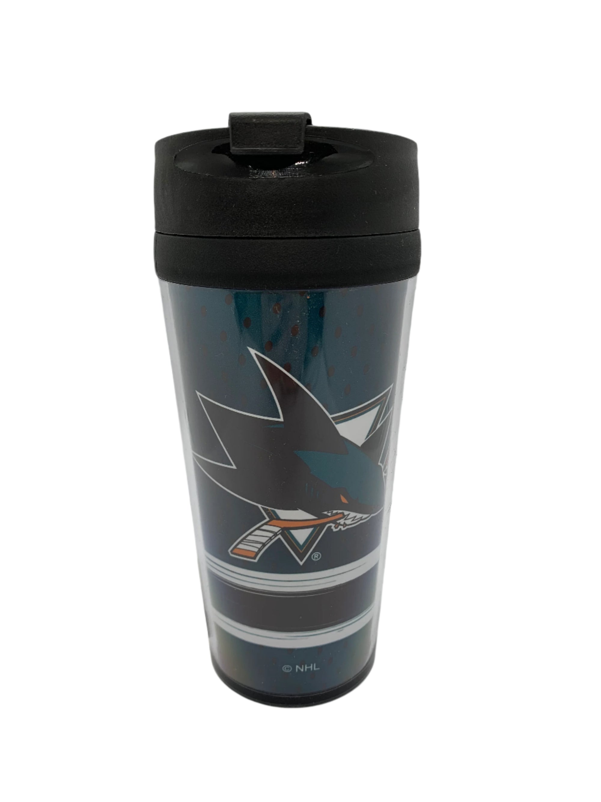 NHL San Jose Sharks Plastic Travel Mug with Lid