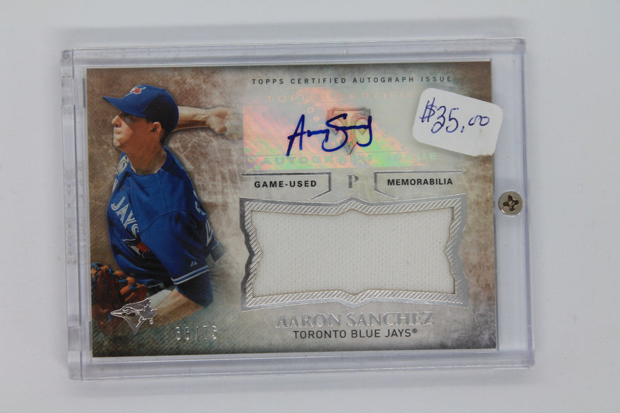 Aaron Sanchez 2015 Topps Triple Threads - Unity Autographed Jumbo Relics - Sepia #UAJR-AS #66/75