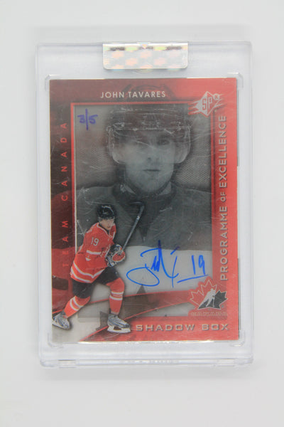 John Tavares 2019-20 SPX UD Buybacks Autographed Team Canada Shadow Box 3/5 Rare! - Sale