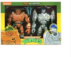 NECA TMNT Teenage Mutant Ninja Turtles Traag and Granitor (2-Pack) -Nickelodeon