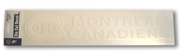 NHL Montreal Canadiens White Die Cut Decal
