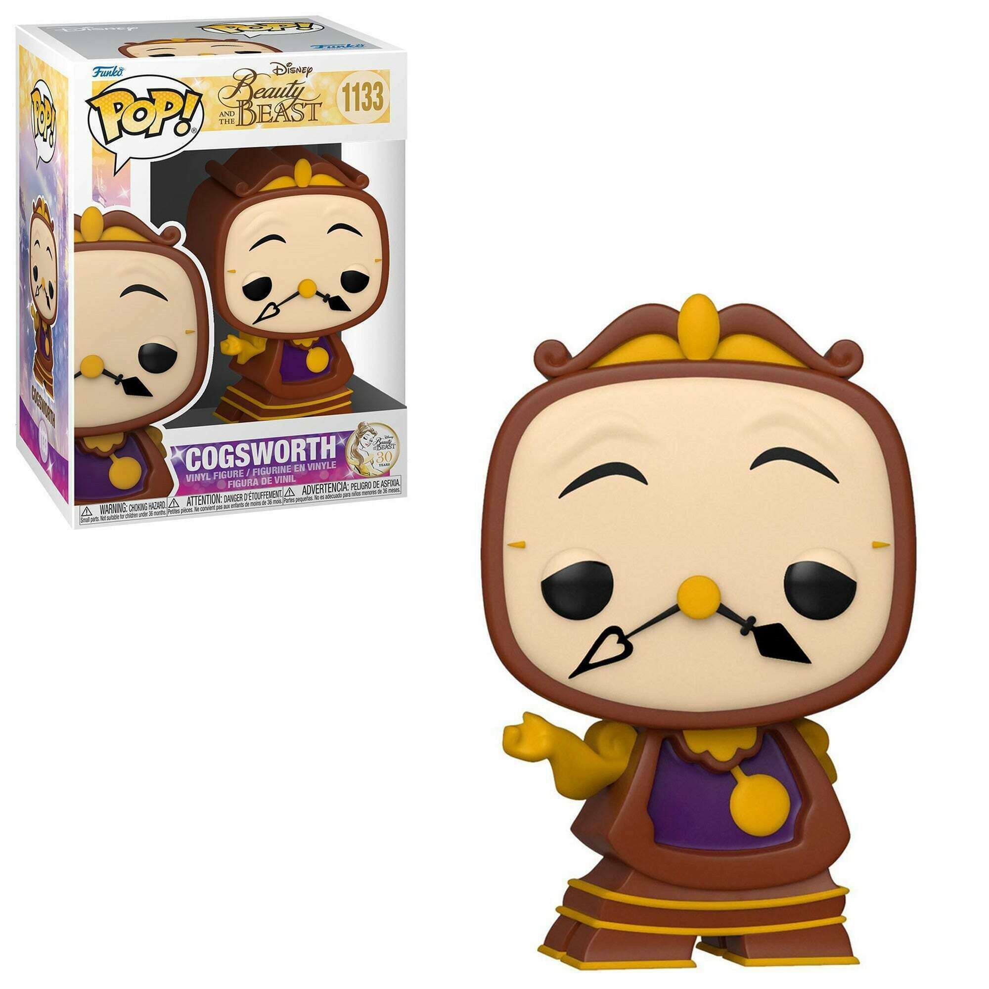 Funko POP Cogsworth  #1133 -Disneys Beauty and the Beast 30th Anniversary