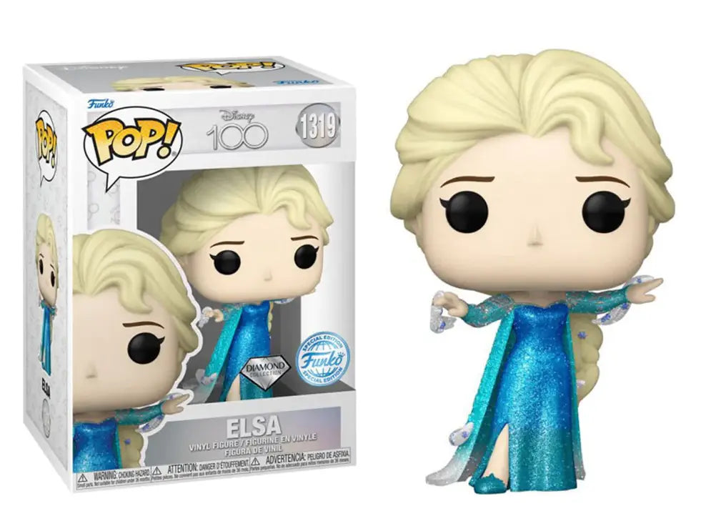 Funko POP Elsa #1319 Diamond Collection Funko Special Edition-Disney 100 Years