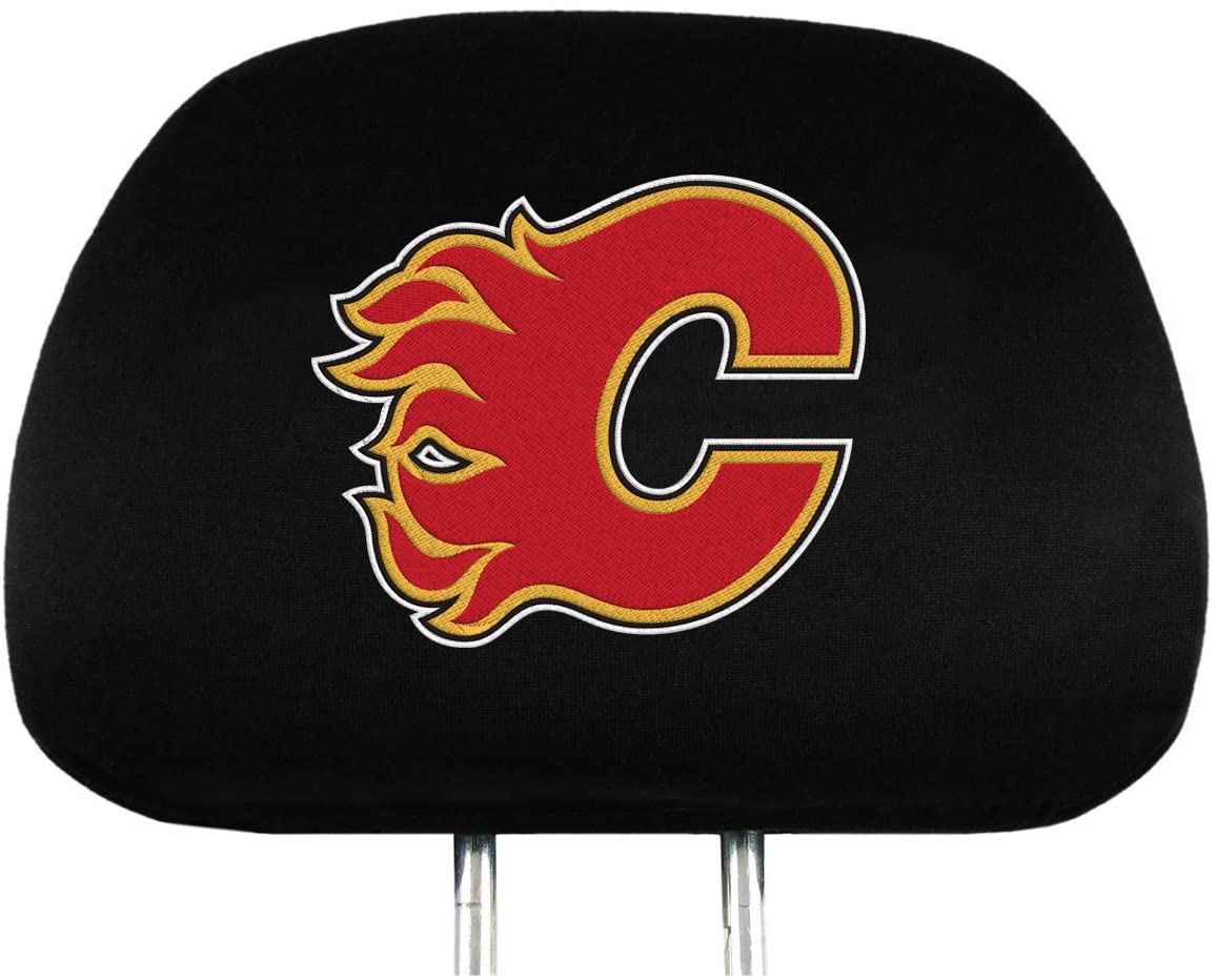 NHL Calgary Flames Car Head Rest Covers- Set of 2
