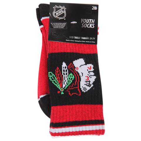 NHL Chicago Blackhawks 2pk Youth Socks