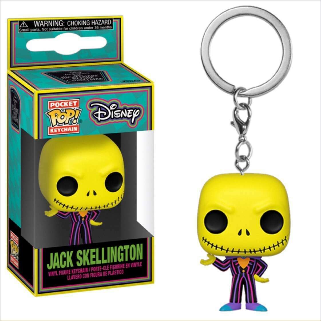 Funko Pocket POP Jack Skellington Keychain - Disney Nightmare Before Christmas NBX (Blacklight)