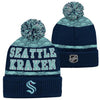 NHL Seattle Kraken Youth Puck Pattern Toque with Pom