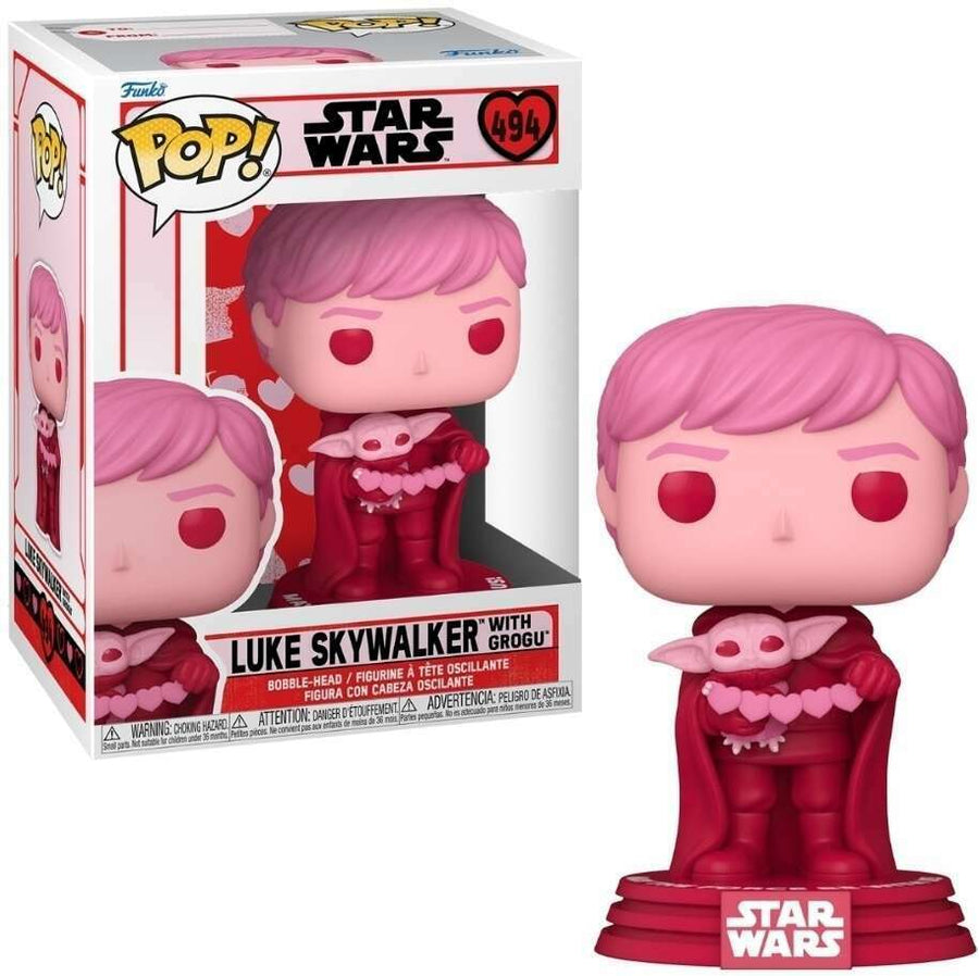 Funko POP Luke Skywalker with Grogu #494 Valentines -Star Wars Mandalorian